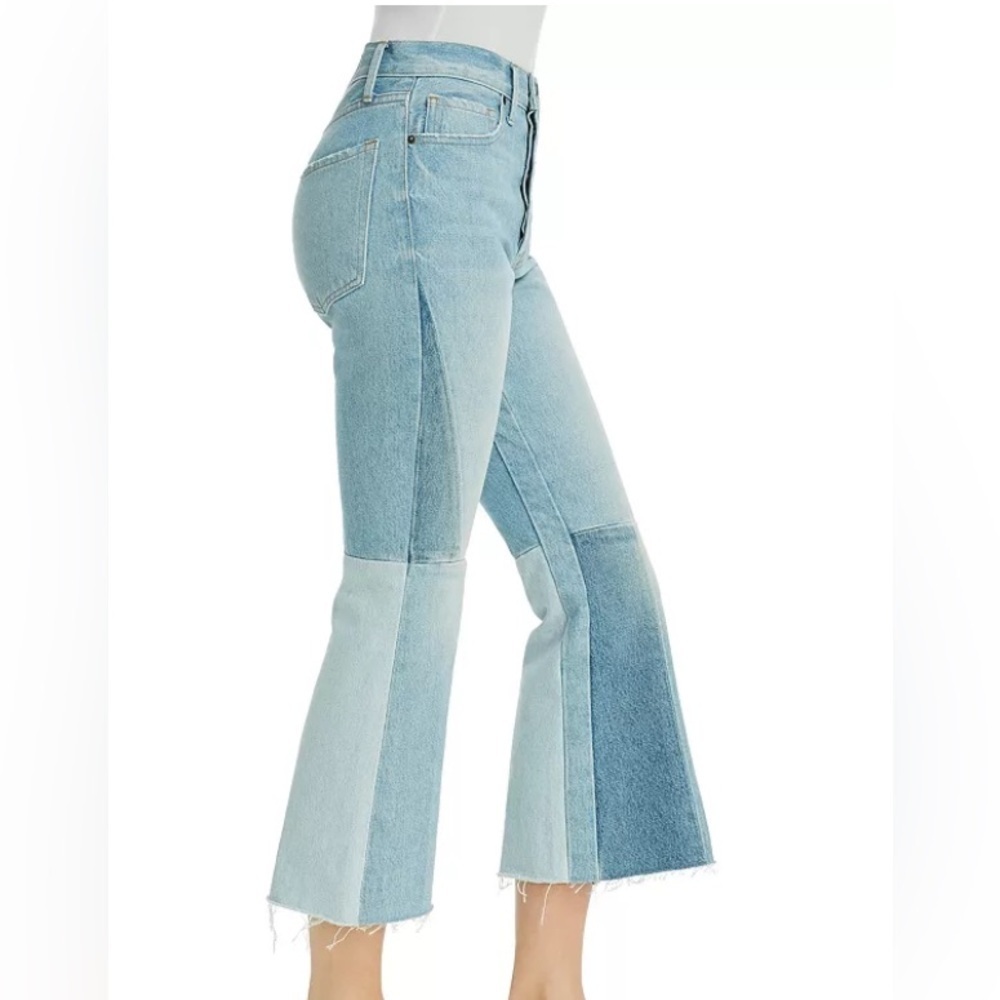 New Frame Le Panel Cropped Flare Hurley Denim Jeans - Picture 2 of 10